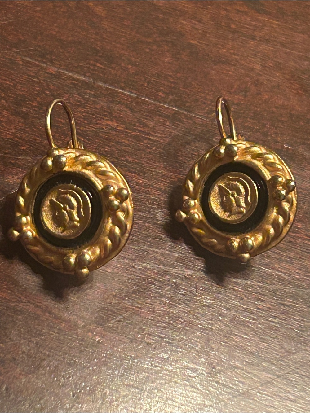 Carolee Roman Soldier Ancient Coin Earrings